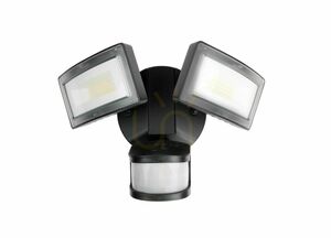 Utomhus vägglampa SU-MA Duo svart LED PIR 36W 6556-PIR small 2