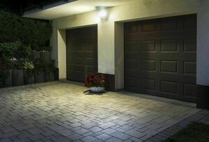 Utomhus vägglampa SU-MA Duo svart LED PIR 36W 6556-PIR small 6