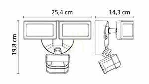 Utomhus vägglampa SU-MA Duo svart LED PIR 36W 6556-PIR small 7