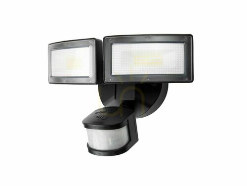 Kontrollera Utomhus vägglampa SU-MA Duo svart LED PIR 36W 6556-PIR