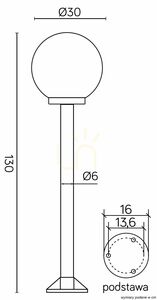 Utomhusstående trädgårdslampa SU-MA svart 130 cm K 5002/2/K 300 small 3