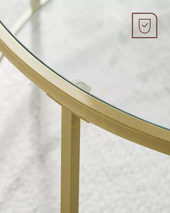 Runt sidobord i glas VASAGLE BARIS LGT20G guldfärgat 50 cm small 11