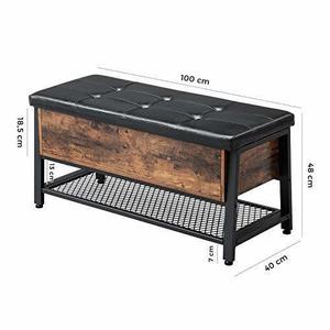 Bänk med förvaring rustik brun LSB47BX small 3