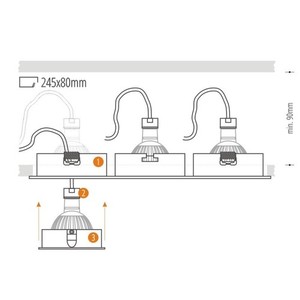 Vit trippel spot med krom Alcazar 543.WC small 4