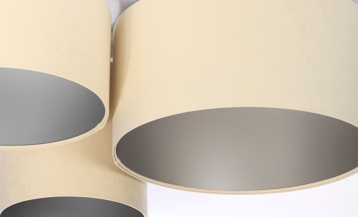 Utsikt Belysning för hall, tak - Elements 60W E27 krämfärgad / silver taklampa, handgjord Belysning för hall, tak - Elements 60W E27 krämfärgad / silver taklampa, handgjord