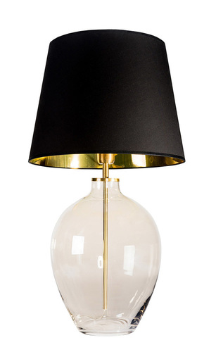 Kontrollera Elegant bordslampa Luzon Topaz Famlight svart/guld E27 60W mässing
