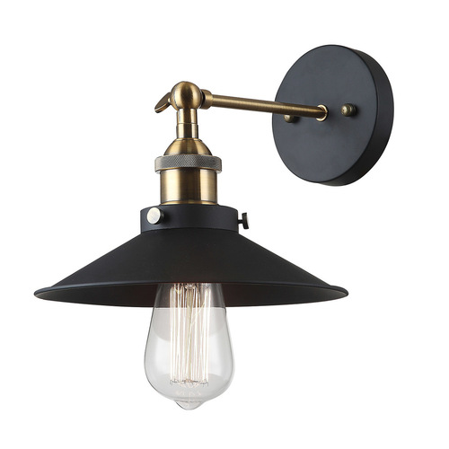 Kontrollera Italux svart retro vägglampa E27 skans MBM-2319/1