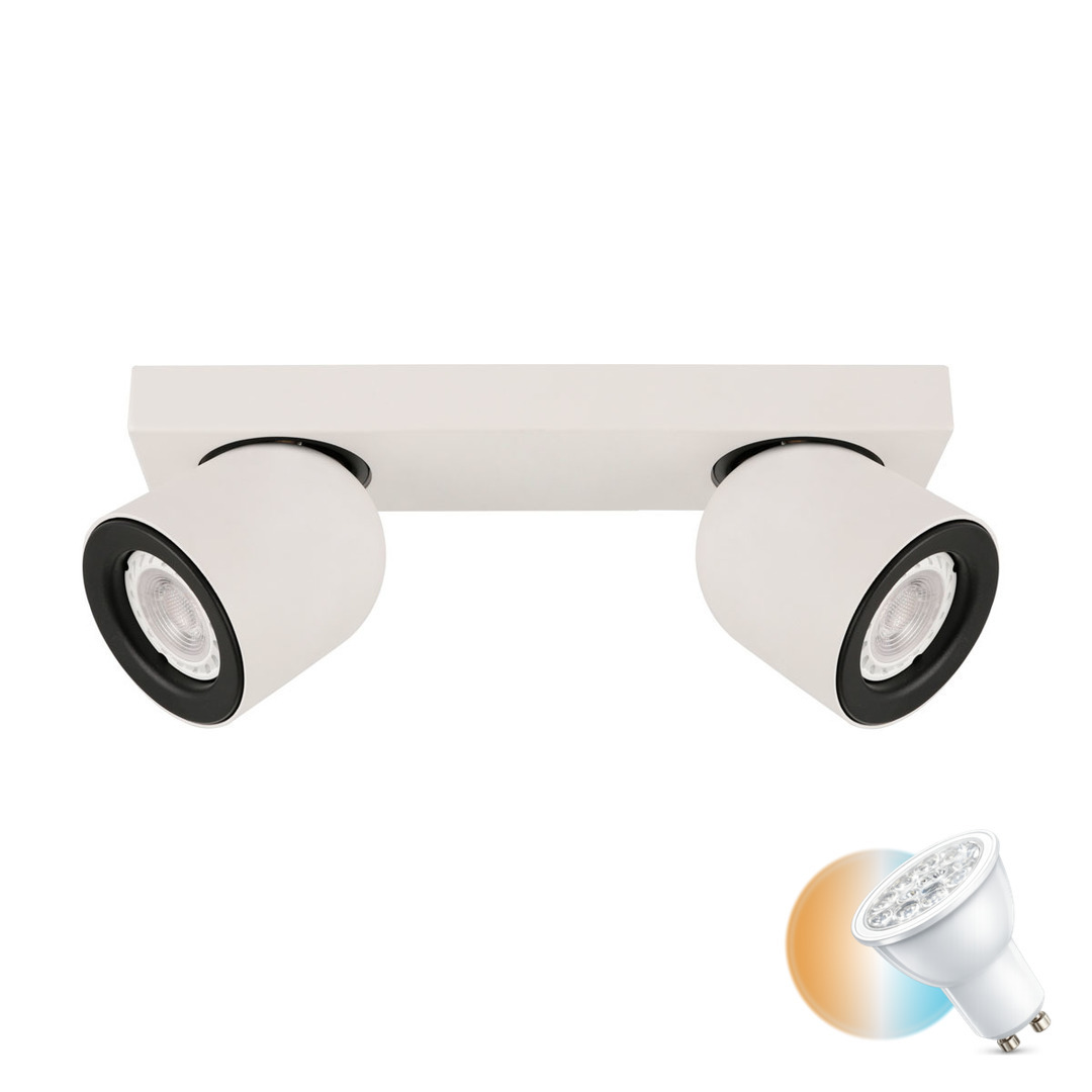Kontrollera Spotlight Italux Nuora vit 2x GU10 28,5 cm SPL-2855-2B-WH Spotlight Italux Nuora vit 2x GU10 28,5 cm SPL-2855-2B-WH