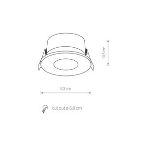 Infälld badrumsdownlight Nowodvorski GOLF 8376 GU10 IP54 svart håltagning 6,8 cm small 4