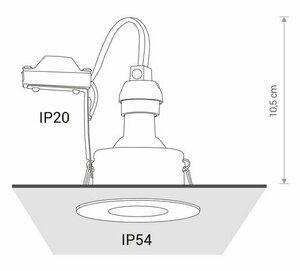 Infälld badrumsdownlight Nowodvorski GOLF 8376 GU10 IP54 svart håltagning 6,8 cm small 6