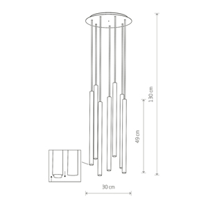 Nowodvorski LASER VII 8918 vit pendellampa, 7 × G9 small 1