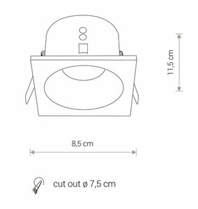 Kvadratisk taklampa IP 54 DELTA BLACK small 4
