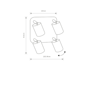 Vägglampa, taklampa EYE SPOT WHITE IV small 1