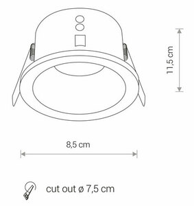 Nowodvorski CHARLIE 8366 vit infälld spotlight GU10 R50, max. 15 W LED small 4
