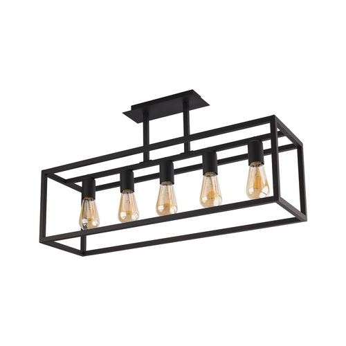 Kontrollera Nowodvorski CRATE V 9047 svart taklampa 5xE27