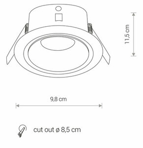 Svart downlight med utbytbara ringar FOXTROT 8374 Nowodvorski small 12