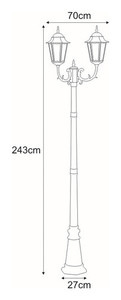 Hög stående utomhuslampa K-7006A2/2 svart/guld från LOZANA-serien - slutsåld small 1
