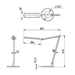 Skrivbordslampa K-BL1221 svart från serien ALETTE small 1