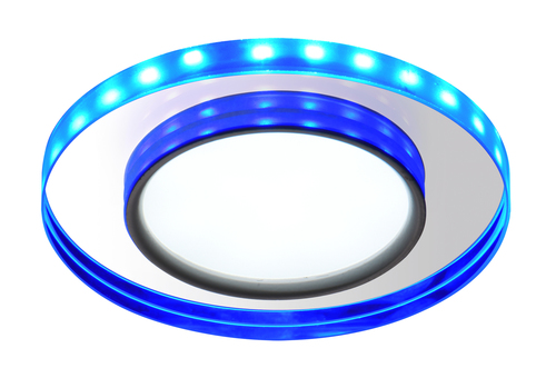 Kontrollera Ssp-23 Ch / Tr + Bl 8W Led 230V Ring Led Blue Eyelet Taklampa Taklampa Fast Rund Glas Transparent