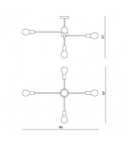 Taklampa Ramko ALTA LOFT svart 5 ljuspunkter E27 90 cm SKU 67764 small 2