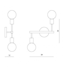 Vägglampa Ramko ALTA 2-arm vit 67767 small 1