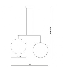 Hängande lampa Ramko Retro guld 2 ljuspunkter 85 cm SKU 67770 small 2