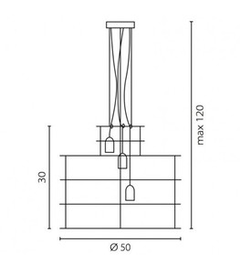 Taklampa Ramko LANA vit 3-ljus E27 50 cm SKU 67795 small 3