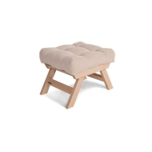Kontrollera Puff WoodMan Allegro cremefärgad bokträ 40x62x40 SKU 00485-1