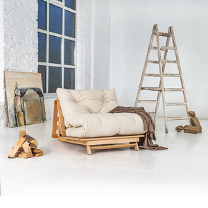 WoodMan FUTON bäddsoffa 90x200 bokträ kräm WUA-00879 small 0