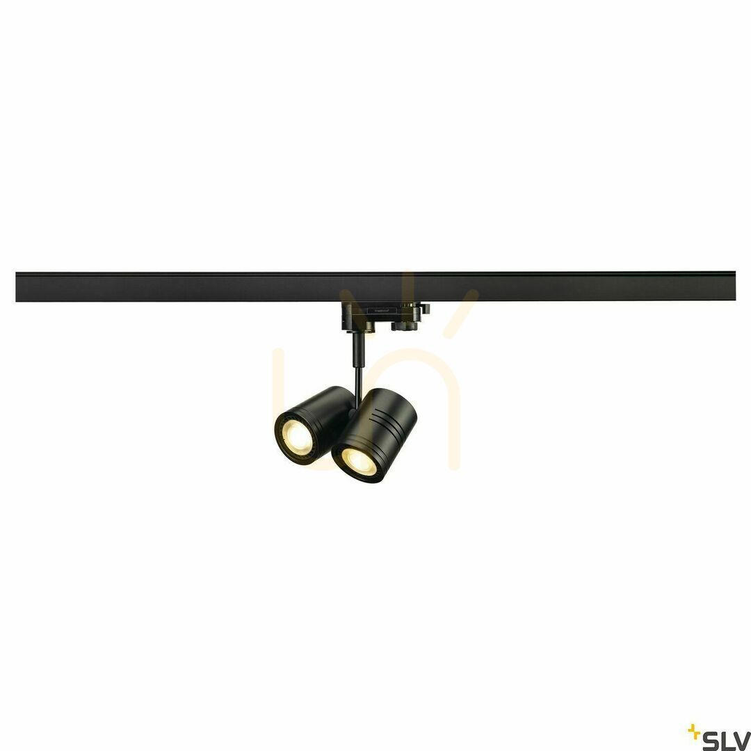 Utsikt Skenarmatur SLV BIMA II 2xGU10 3-fas svart 152230 Skenarmatur SLV BIMA II 2xGU10 3-fas svart 152230