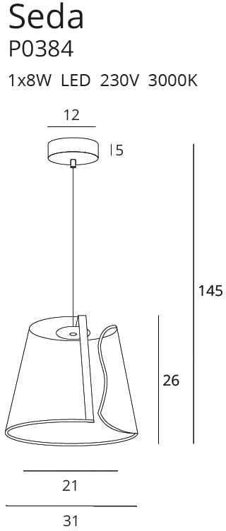 Förhandsvisning Pendant Light Max Light Seda P0384 Gold LED 31 cm Pendant Light Max Light Seda P0384 Gold LED 31 cm