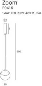 Pendant Light Max Light Zoom P0416 Black LED 6W 2 Pendant Light Max Light Zoom P0416 Black LED 6W small 2