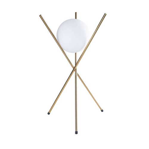 Kontrollera Skrivbordslampa Max Light Xena T0044 mässing vit glas E27 60W