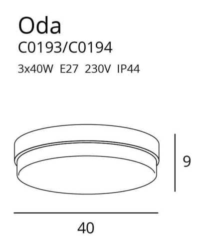 Kontrollera Plafond Max Light ODA C0194 svart 3-ljus 40 cm E27 mjölkglas