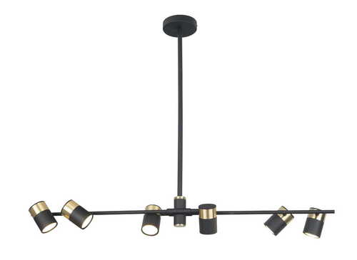 Kontrollera Pendant Light Max Light Puma P0409 6-Light Gold Black Metal 95 cm
