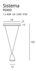 Pendant Light Max Light Sistema P0400 Black Metal G9 1 Pendant Light Max Light Sistema P0400 Black Metal G9 small 1