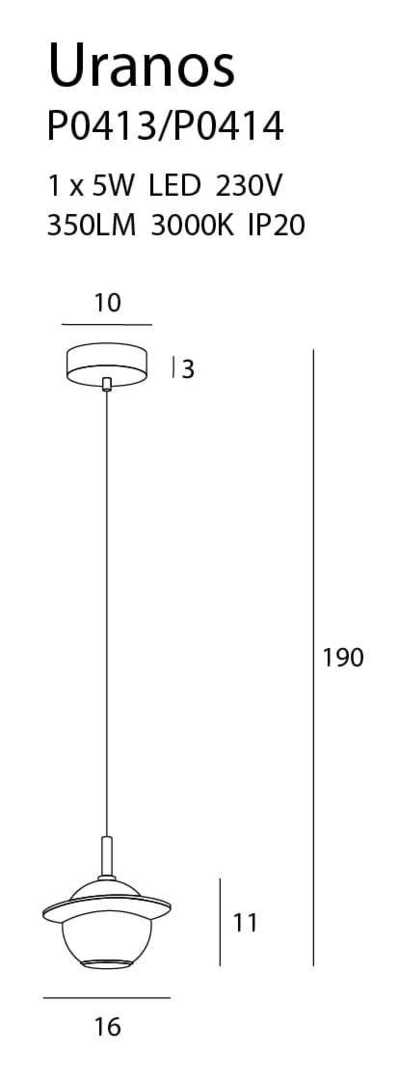 Utsikt Pendant Light Max Light Uranos P0414 Black Gold Marble 16 cm Pendant Light Max Light Uranos P0414 Black Gold Marble 16 cm