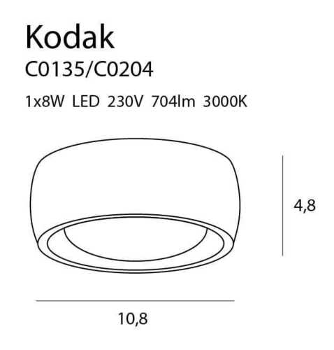 Kontrollera Plafond Max Light KODAK C0204 svart LED 10,8 cm