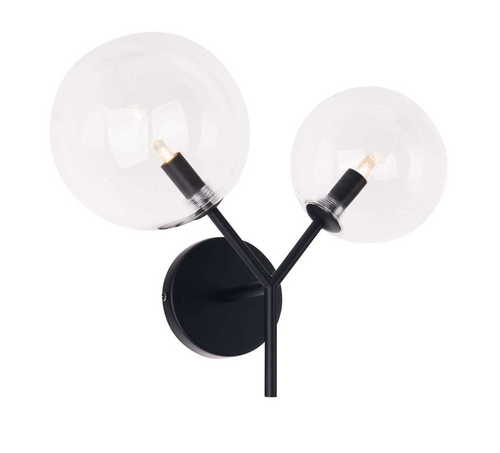 Kontrollera Vägglampa Max Light Lollipop W0277 svart 2xG9 glas metall