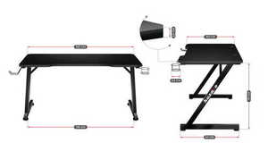 Huzaro Hero 2.5 svart gamingbord 120 × 60 cm small 3