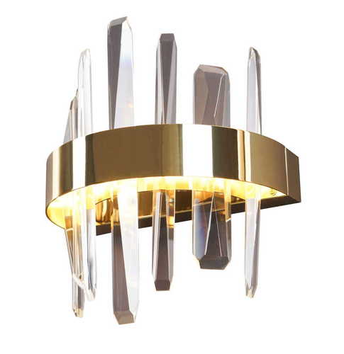 Kontrollera Vägglampa Max Light Prince W0287 guld metall glas LED 30 cm