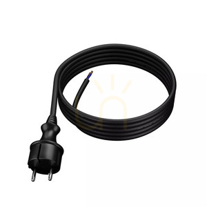 Anslutningskabel med stickpropp 3m IP44 svart 2x1.0 small 2