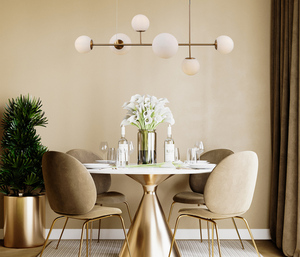 Italux pendellampa vit mässing 6-ljus E14/E27 PND-31221-6-HBR small 1