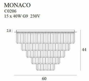 Plafond Max Light Monaco C0206 guld 60 cm 15xG9 small 1