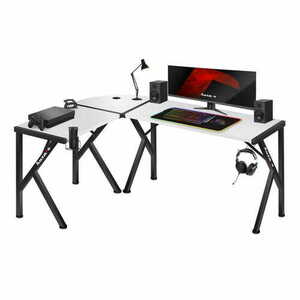 Huzaro Hero 6.3 White gaminghörnskrivbord 154 cm small 0