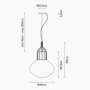 Hängande lampa Fabbian Aérostat 43 cm - förgylld mässing - F27A13 19 small 2