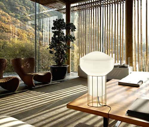 Kontrollera Fabbian Aérostat bordslampa 53cm - förgylld mässing - F27B03 19