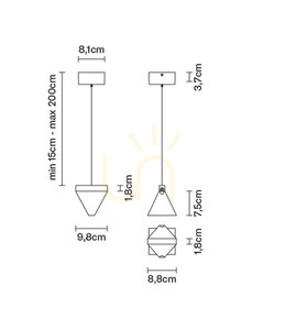 Hängande lampa Fabbian TRIPLA F41A0111 Polerad aluminium small 3