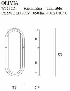 Vägglampa Max Light Olivia W0290D guld LED 83 cm small 1