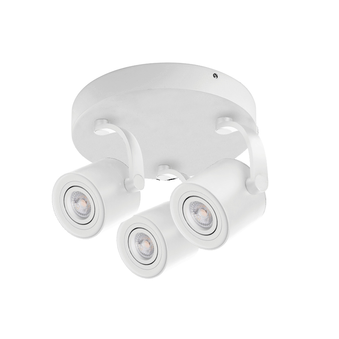 Azzardo Bross Arm 3 Round AZ3504 vit takspot, 3×GU10